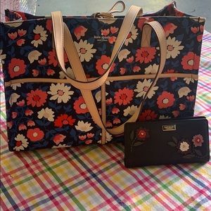 Kate space flora bag and wallet